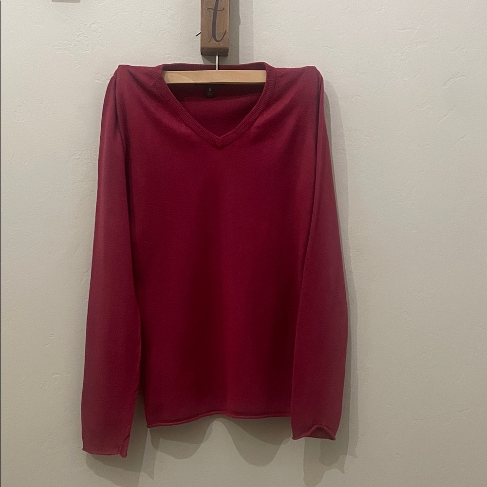 Mossimo Supply Co. Burgundy V-Neck Sweater